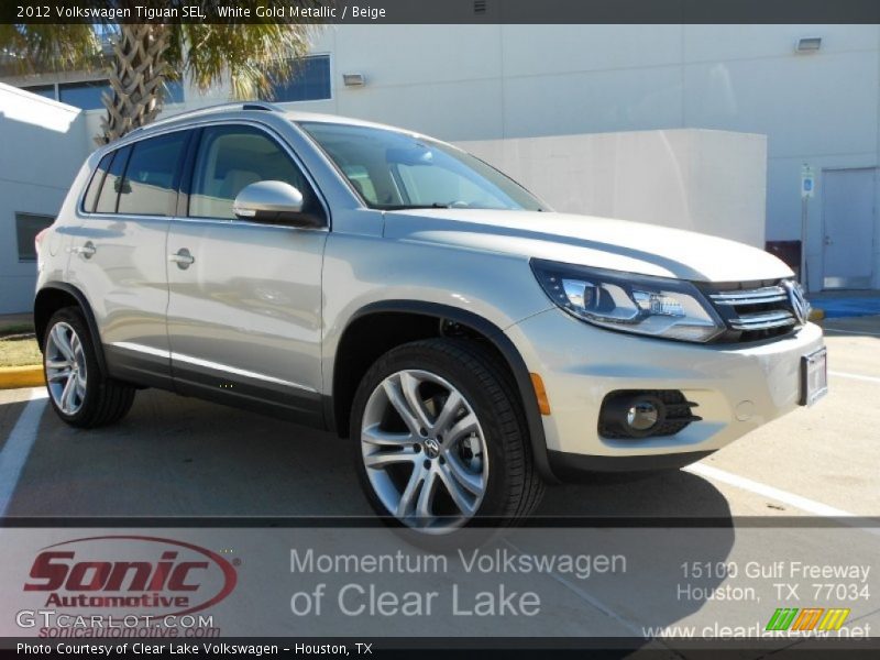 White Gold Metallic / Beige 2012 Volkswagen Tiguan SEL