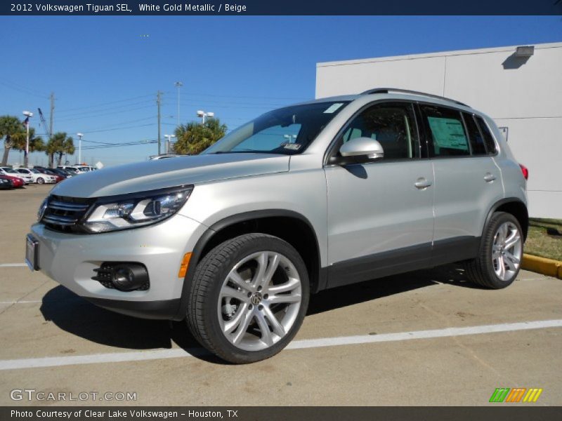 White Gold Metallic / Beige 2012 Volkswagen Tiguan SEL