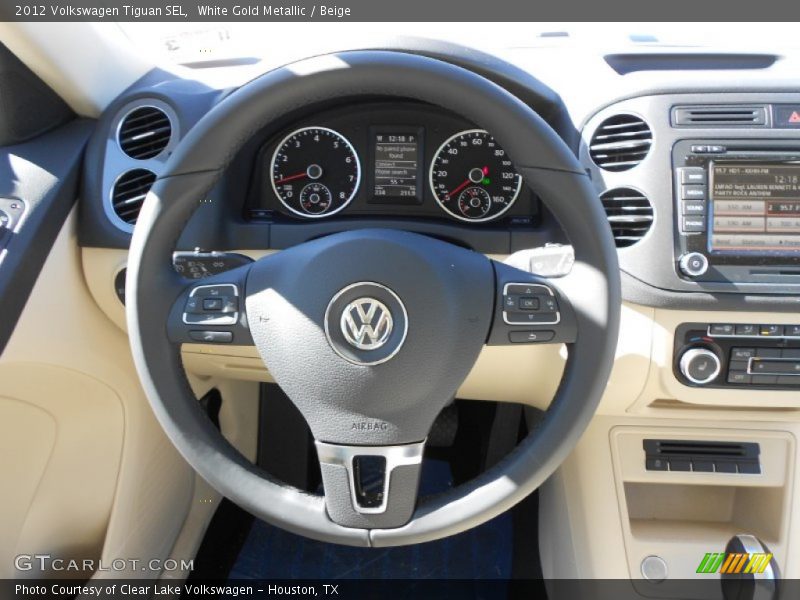 White Gold Metallic / Beige 2012 Volkswagen Tiguan SEL