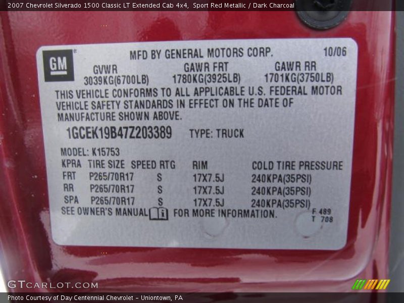 Sport Red Metallic / Dark Charcoal 2007 Chevrolet Silverado 1500 Classic LT Extended Cab 4x4