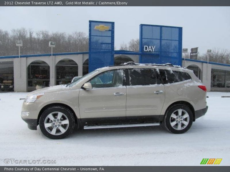 Gold Mist Metallic / Cashmere/Ebony 2012 Chevrolet Traverse LTZ AWD