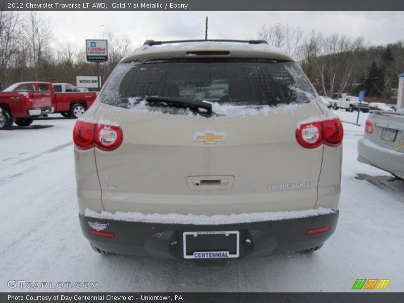 Gold Mist Metallic / Ebony 2012 Chevrolet Traverse LT AWD