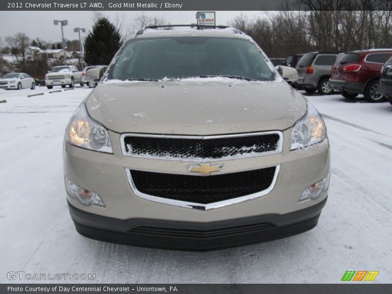 Gold Mist Metallic / Ebony 2012 Chevrolet Traverse LT AWD