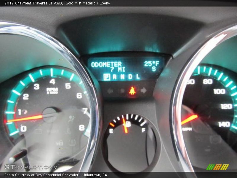 Gold Mist Metallic / Ebony 2012 Chevrolet Traverse LT AWD