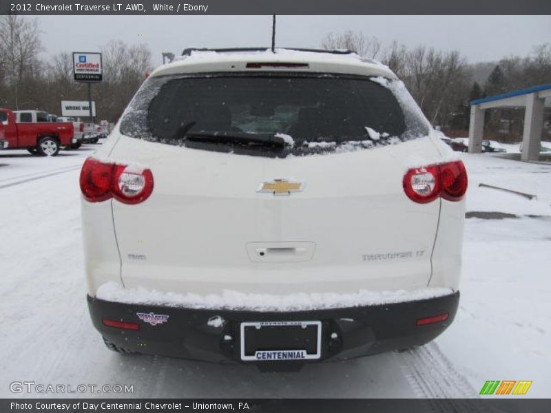 White / Ebony 2012 Chevrolet Traverse LT AWD