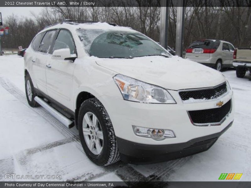 White / Ebony 2012 Chevrolet Traverse LT AWD