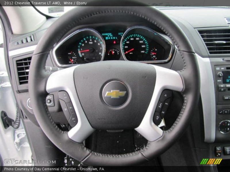 White / Ebony 2012 Chevrolet Traverse LT AWD