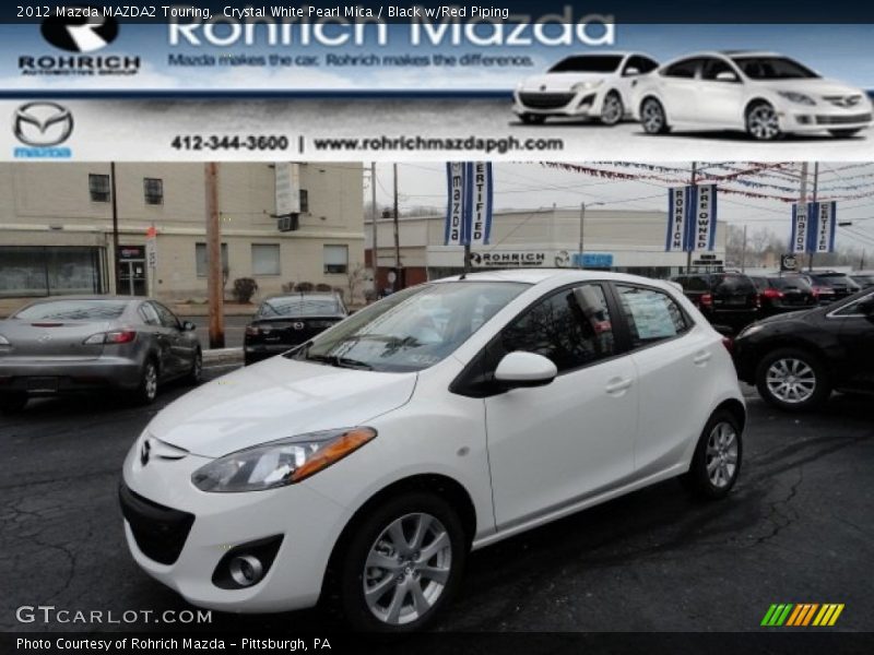 Crystal White Pearl Mica / Black w/Red Piping 2012 Mazda MAZDA2 Touring