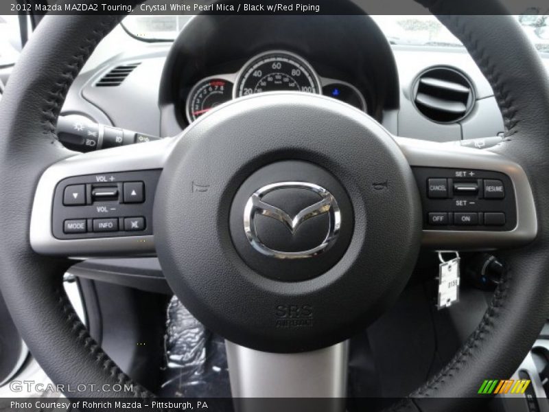 Crystal White Pearl Mica / Black w/Red Piping 2012 Mazda MAZDA2 Touring