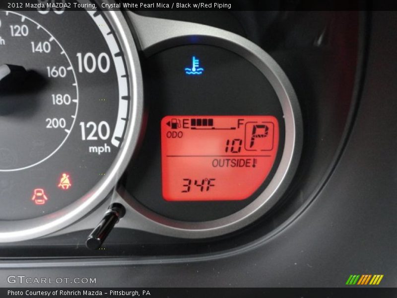 Crystal White Pearl Mica / Black w/Red Piping 2012 Mazda MAZDA2 Touring