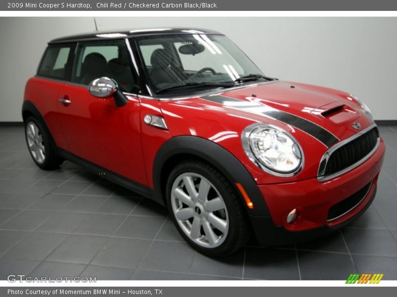 Chili Red / Checkered Carbon Black/Black 2009 Mini Cooper S Hardtop