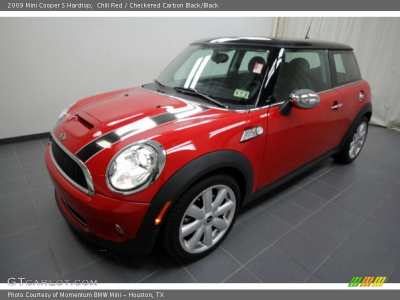 Chili Red / Checkered Carbon Black/Black 2009 Mini Cooper S Hardtop