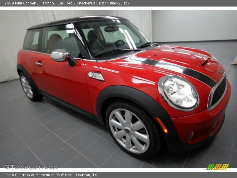 Chili Red / Checkered Carbon Black/Black 2009 Mini Cooper S Hardtop