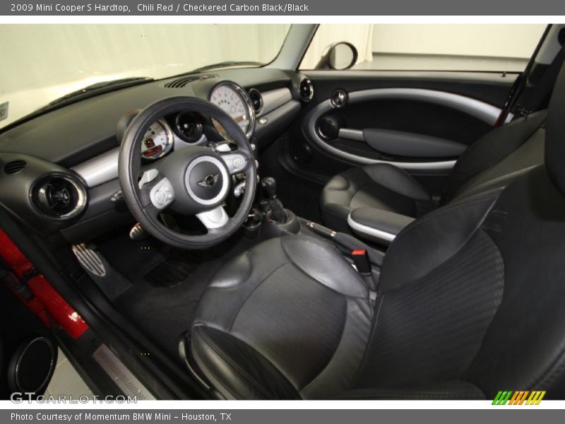 Chili Red / Checkered Carbon Black/Black 2009 Mini Cooper S Hardtop