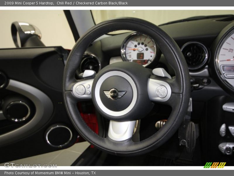 Chili Red / Checkered Carbon Black/Black 2009 Mini Cooper S Hardtop