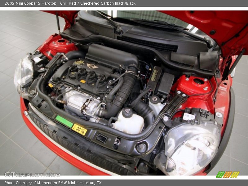 Chili Red / Checkered Carbon Black/Black 2009 Mini Cooper S Hardtop