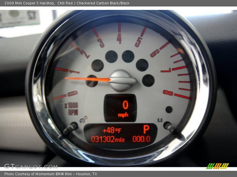 Chili Red / Checkered Carbon Black/Black 2009 Mini Cooper S Hardtop