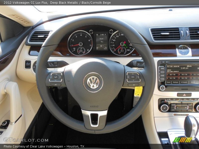 Deep Black Metallic / Black/Cornsilk Beige 2012 Volkswagen CC Lux Plus
