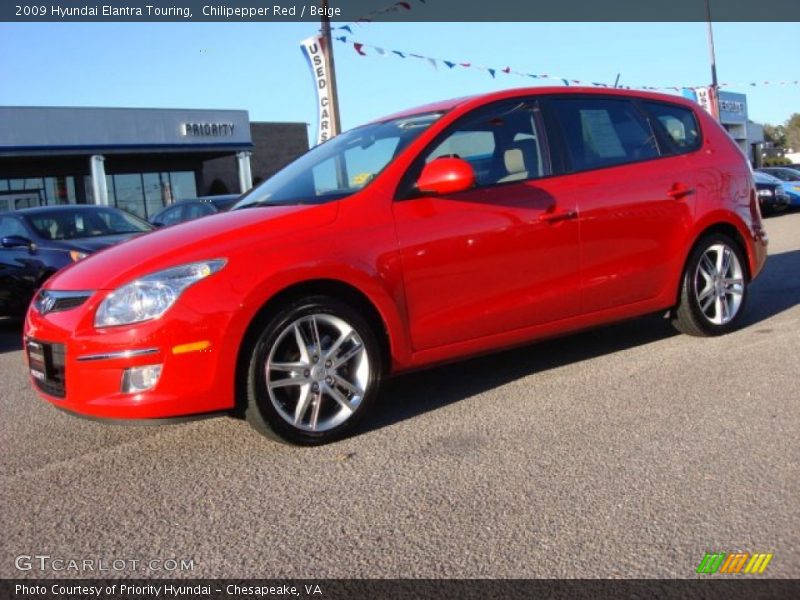 Chilipepper Red / Beige 2009 Hyundai Elantra Touring