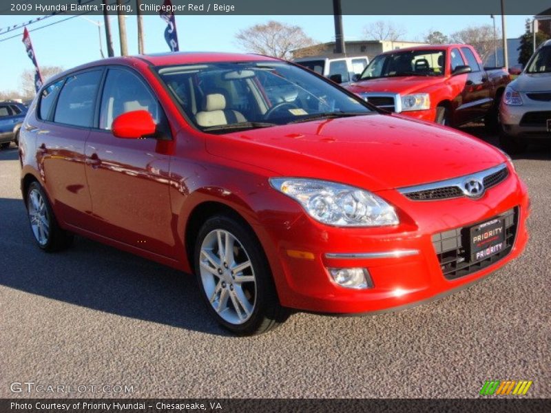 Chilipepper Red / Beige 2009 Hyundai Elantra Touring