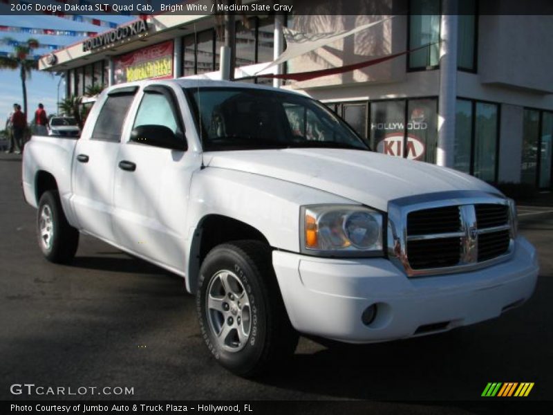 Bright White / Medium Slate Gray 2006 Dodge Dakota SLT Quad Cab