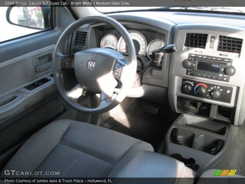 Bright White / Medium Slate Gray 2006 Dodge Dakota SLT Quad Cab
