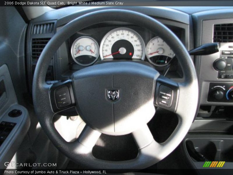 Bright White / Medium Slate Gray 2006 Dodge Dakota SLT Quad Cab