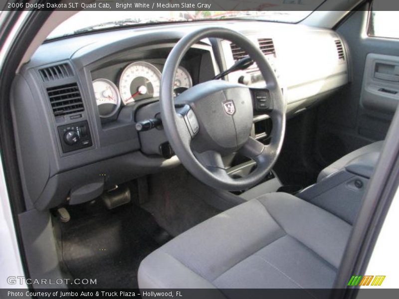Bright White / Medium Slate Gray 2006 Dodge Dakota SLT Quad Cab