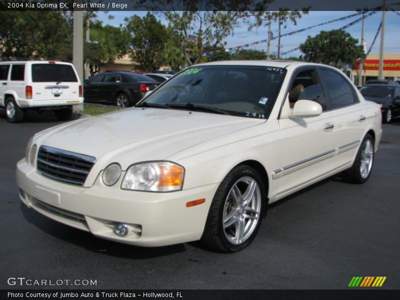 Pearl White / Beige 2004 Kia Optima EX