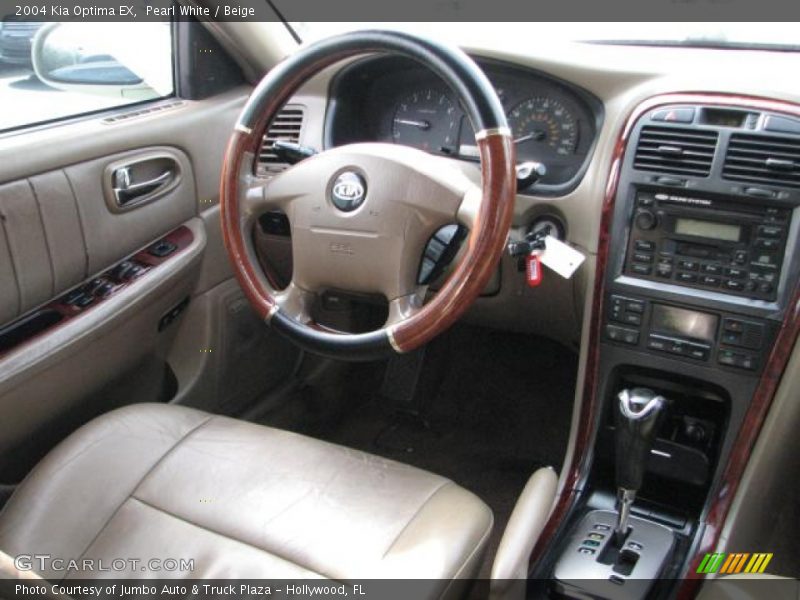 Pearl White / Beige 2004 Kia Optima EX