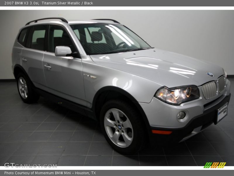 Titanium Silver Metallic / Black 2007 BMW X3 3.0si