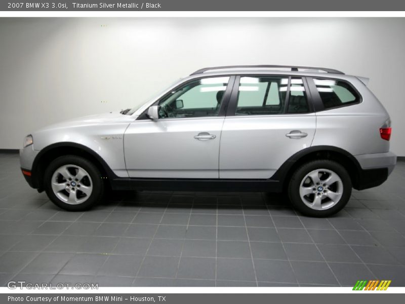 Titanium Silver Metallic / Black 2007 BMW X3 3.0si