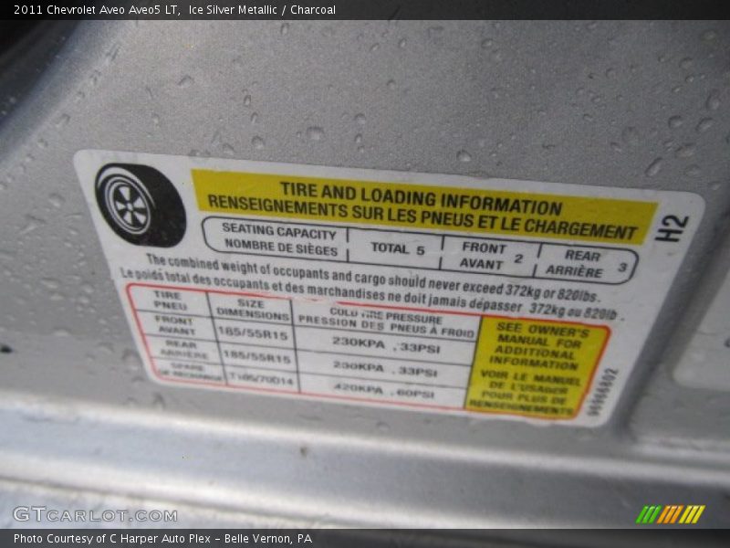 Ice Silver Metallic / Charcoal 2011 Chevrolet Aveo Aveo5 LT