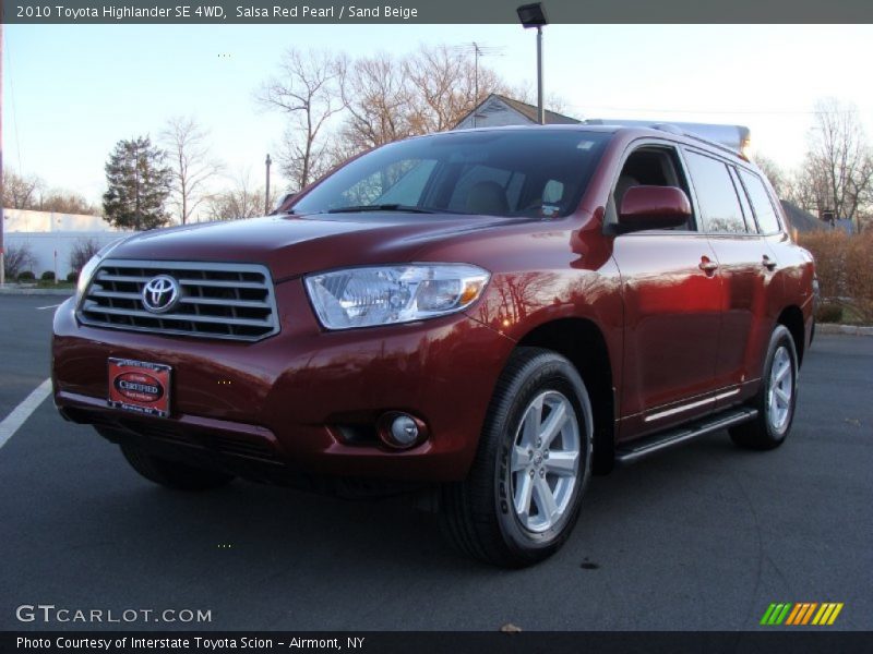 Salsa Red Pearl / Sand Beige 2010 Toyota Highlander SE 4WD