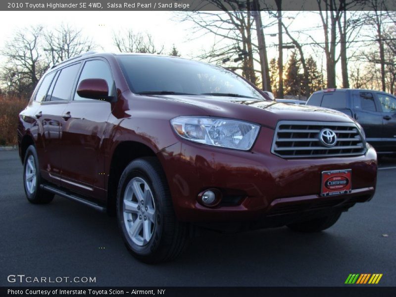 Salsa Red Pearl / Sand Beige 2010 Toyota Highlander SE 4WD