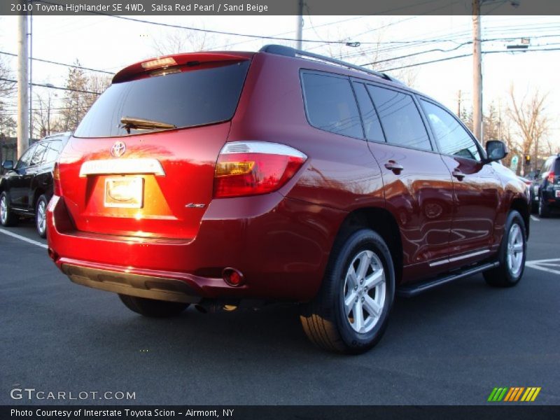 Salsa Red Pearl / Sand Beige 2010 Toyota Highlander SE 4WD