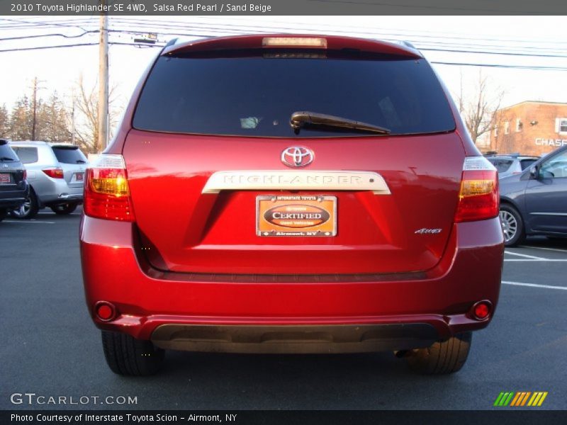 Salsa Red Pearl / Sand Beige 2010 Toyota Highlander SE 4WD