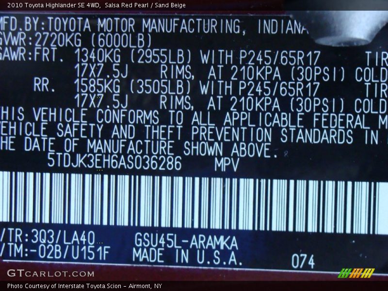 3Q3 - 2010 Toyota Highlander SE 4WD