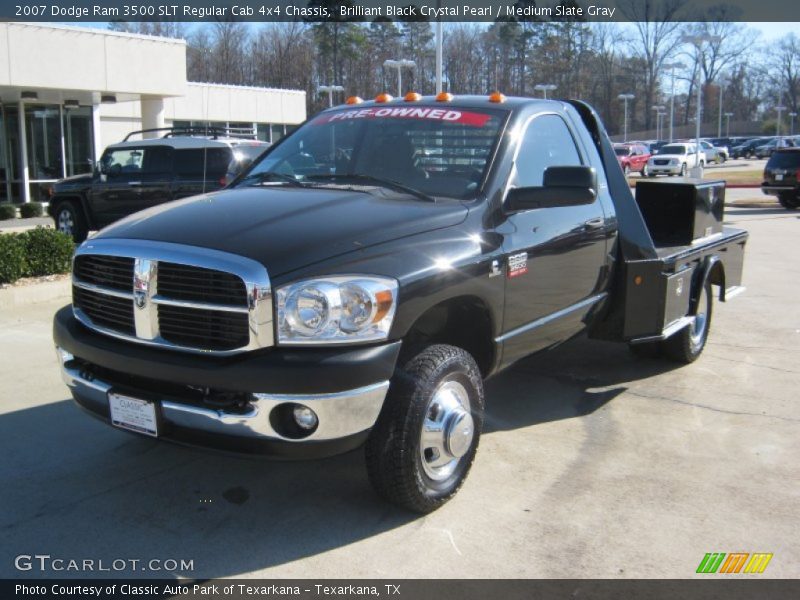 Brilliant Black Crystal Pearl / Medium Slate Gray 2007 Dodge Ram 3500 SLT Regular Cab 4x4 Chassis