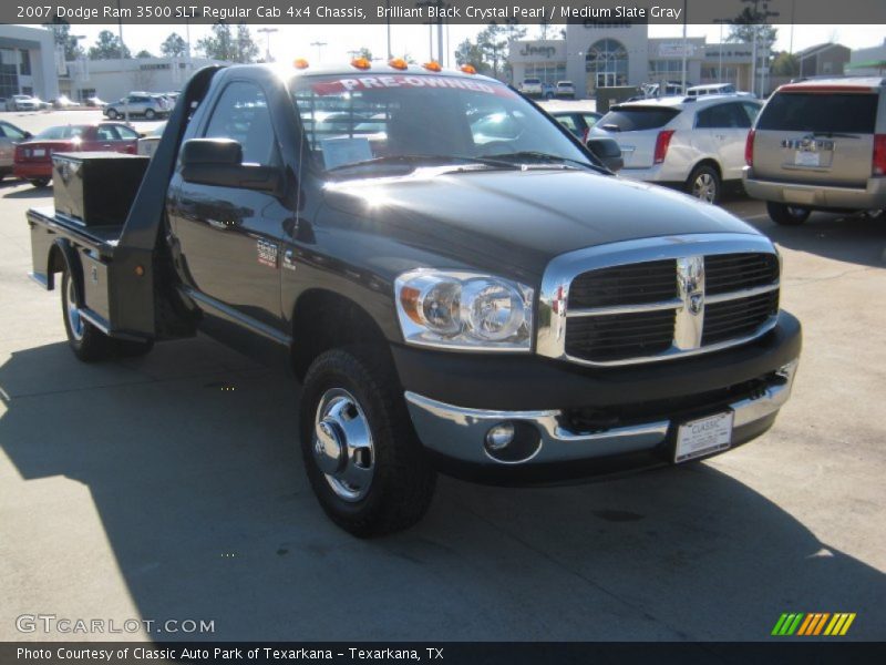 Brilliant Black Crystal Pearl / Medium Slate Gray 2007 Dodge Ram 3500 SLT Regular Cab 4x4 Chassis