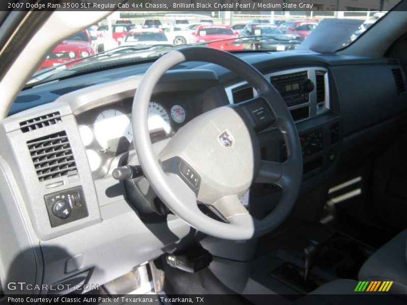 Brilliant Black Crystal Pearl / Medium Slate Gray 2007 Dodge Ram 3500 SLT Regular Cab 4x4 Chassis