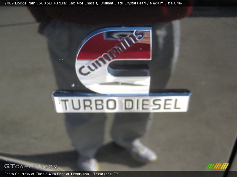 Brilliant Black Crystal Pearl / Medium Slate Gray 2007 Dodge Ram 3500 SLT Regular Cab 4x4 Chassis