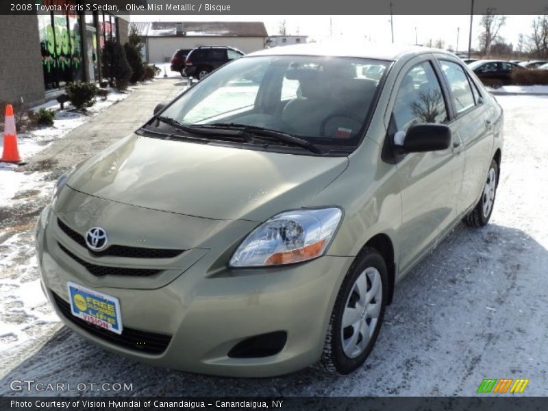 Olive Mist Metallic / Bisque 2008 Toyota Yaris S Sedan