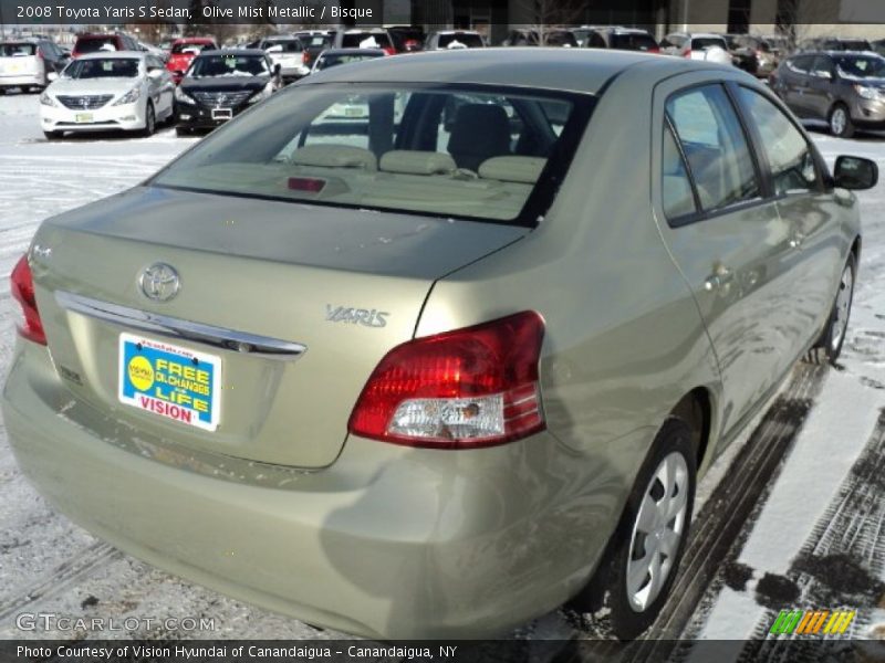 Olive Mist Metallic / Bisque 2008 Toyota Yaris S Sedan