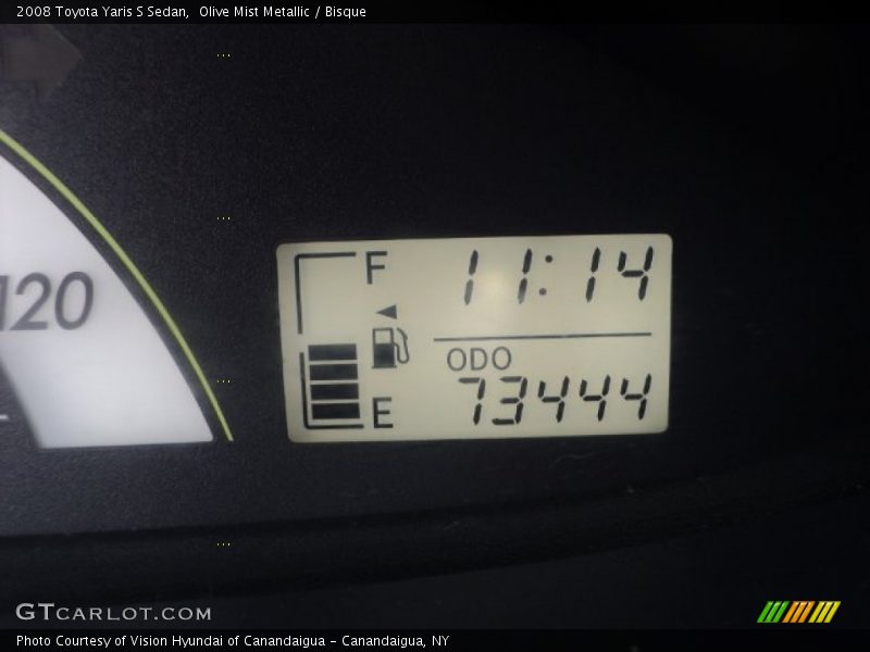 Olive Mist Metallic / Bisque 2008 Toyota Yaris S Sedan