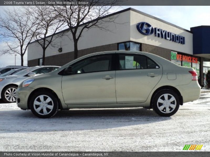 Olive Mist Metallic / Bisque 2008 Toyota Yaris S Sedan