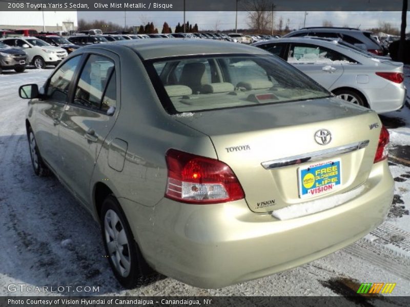 Olive Mist Metallic / Bisque 2008 Toyota Yaris S Sedan