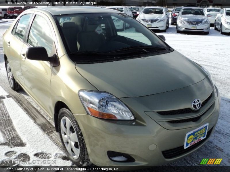 Olive Mist Metallic / Bisque 2008 Toyota Yaris S Sedan