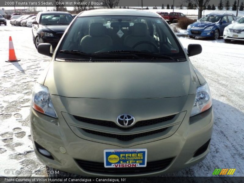 Olive Mist Metallic / Bisque 2008 Toyota Yaris S Sedan