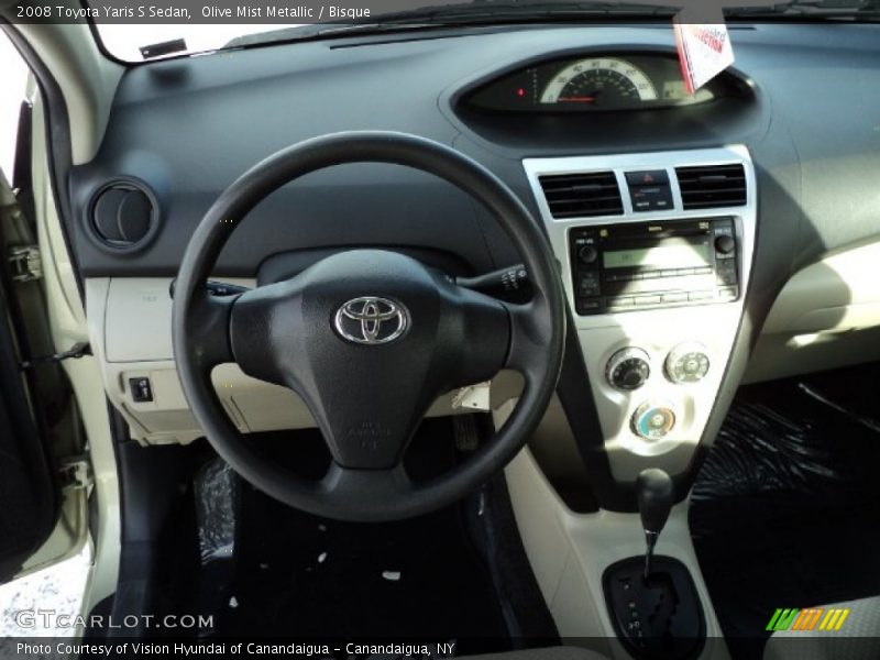 Olive Mist Metallic / Bisque 2008 Toyota Yaris S Sedan